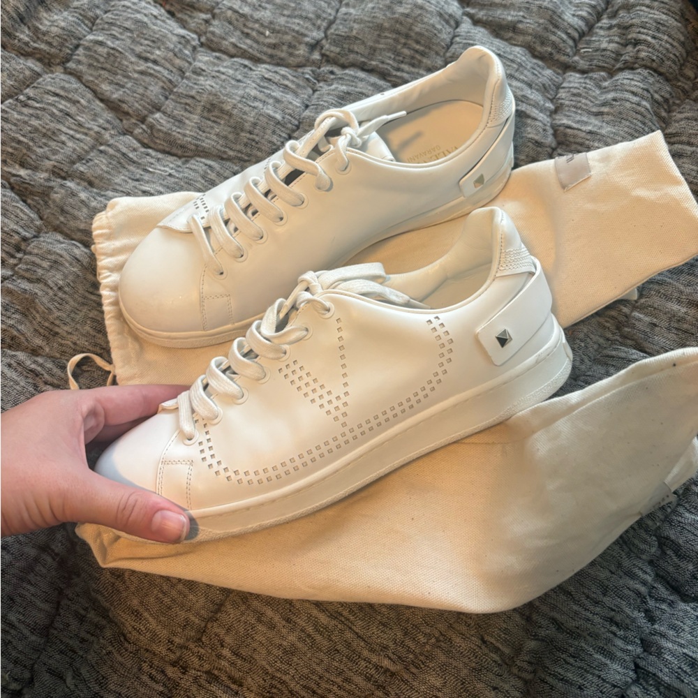 Valentino Women's White Leather Sneakers Size 40.5